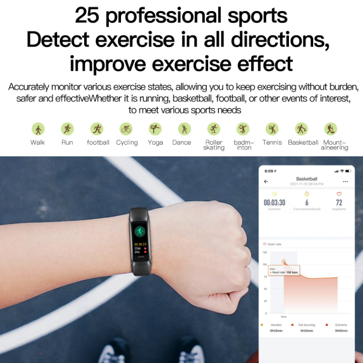 APPBYER Fitness Tracker Waterproof Band – 5 ATM Smart Health Monitor (Heart Rate, SpO₂, Sleep)