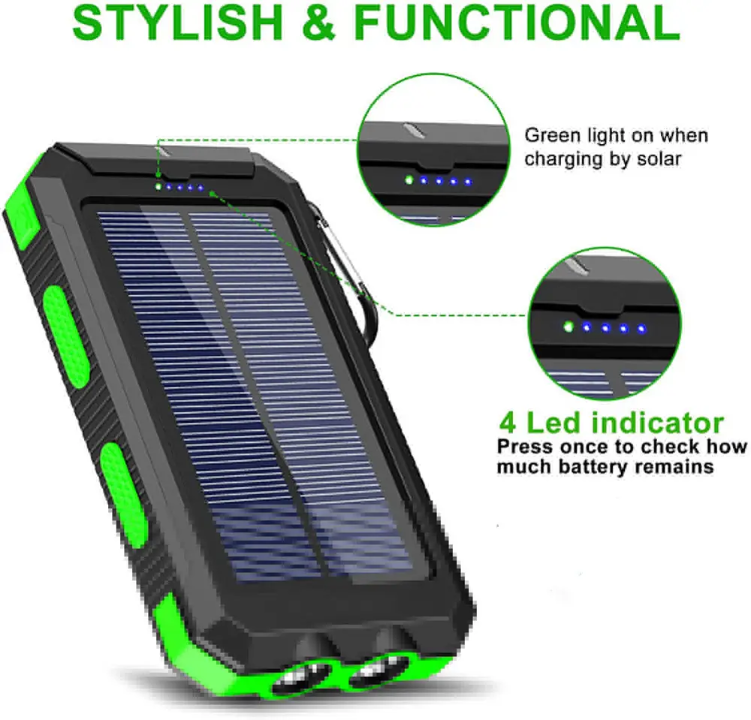 YELOMIN Solar Power Bank 38800mAh β Waterproof Outdoor 3-Output Charger with Flashlights & Type-C