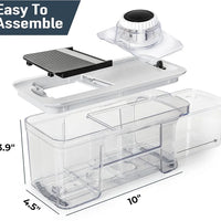 Yusshn 12-in-1 Vegetable Chopper – Multifunctional Onion & Food Cutter with 7 Blades and Container (Grey)