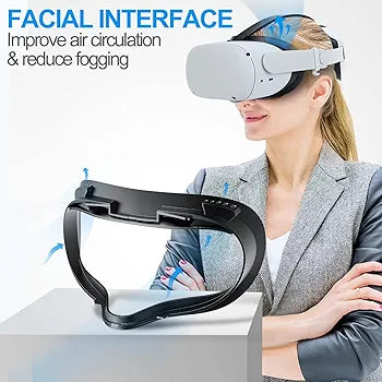 SUPERUS Facial Interface & Pad – Sweat-Proof PU Foam Replacement for Meta Quest 2