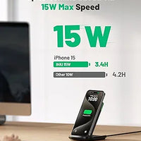INIU 15W Fast Qi Wireless Charging Station – Adaptive Night Light & Universal Compatibility