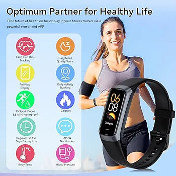 APPBYER Fitness Tracker – 24/7 Heart Rate, SpO₂, Blood Pressure & Sleep Monitor (Beige)