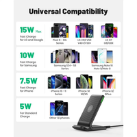 INIU 15W Qi Wireless Charging Stand – Sleep-Friendly Adaptive Light & Dual Coil Pad