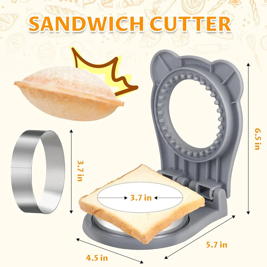 CHICHAUS Uncrustable Sandwich Maker Cutter & Sealer – 3.7-Inch Uncrustable Sandwich Maker for Kids, Crustless Pocket Sandwich Cutter & Sealer (Circle Light Blue)