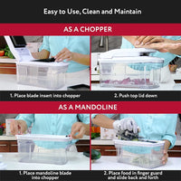 Yusshn 12-in-1 Vegetable Chopper – Multifunctional Onion & Food Cutter with 7 Blades and Container (Grey)