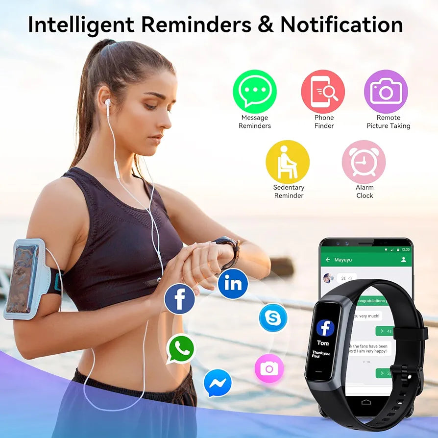 APPBYER Fitness Tracker – 24/7 Heart Rate, SpO₂, Blood Pressure & Sleep Monitor (Beige)