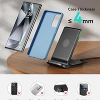 INIU 15W Fast Qi Wireless Charging Station – Adaptive Night Light & Universal Compatibility