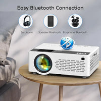 TMY Mini Projector - Bluetooth & WiFi Portable 1080P Projector w/ Screen