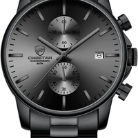 GOLDEN HOUR Stainless Steel Chronograph Watch Men – Waterproof Quartz Auto Date Business Style