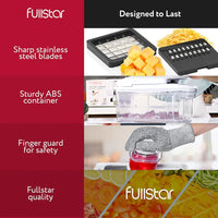 Yusshn 12-in-1 Vegetable Chopper – Multifunctional Onion & Food Cutter with 7 Blades and Container (Grey)