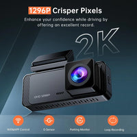 Veement V300 1296P Front WiFi Dash Cam with Night Vision & 24-Hour Parking Mode