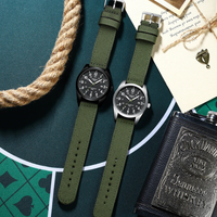 LN LENQIN Military Analog Watch Men – 42mm Waterproof Nylon Strap Tactical Date Display