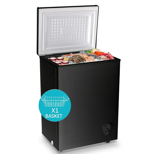 WANAI Compact Chest Freezer 3.5 Cu.Ft – Adjustable Thermostat Small Deep Freezer for Apartment/Kitchen