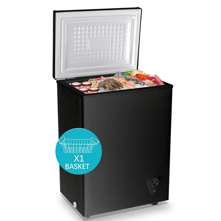 WANAI Compact Chest Freezer 3.5 Cu.Ft – Adjustable Thermostat Small Deep Freezer for Apartment/Kitchen
