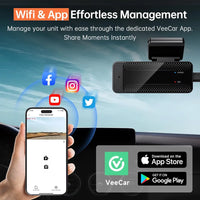Veement V300 1296P Front WiFi Dash Cam with Night Vision & 24-Hour Parking Mode