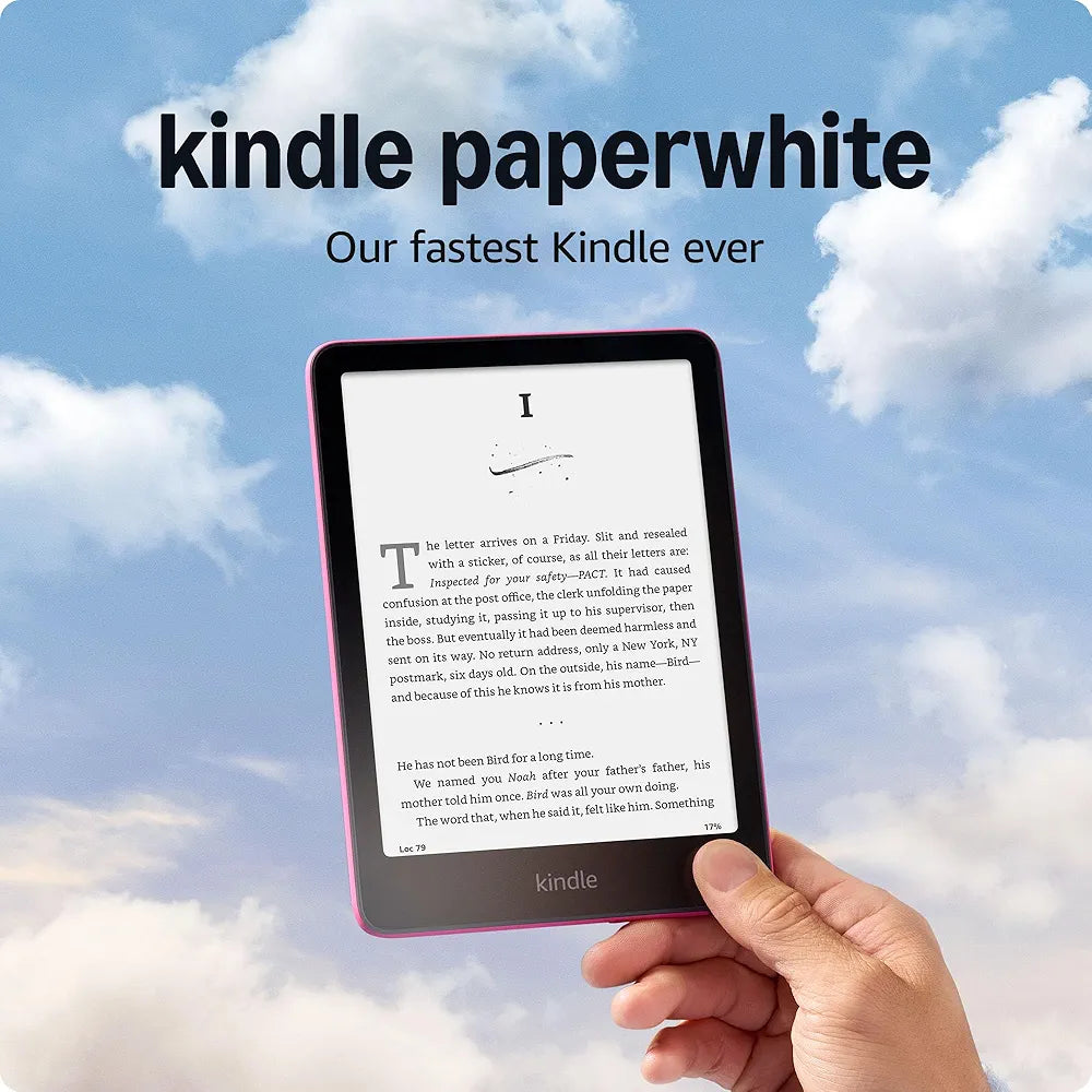 Amazon Kindle Paperwhite (2024) – 7″ Glare-Free 16 GB E-Reader, Waterproof (Raspberry)