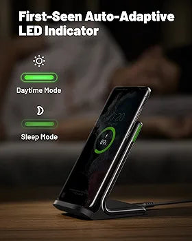 INIU 15W Fast Qi Wireless Charging Station – Adaptive Night Light & Universal Compatibility
