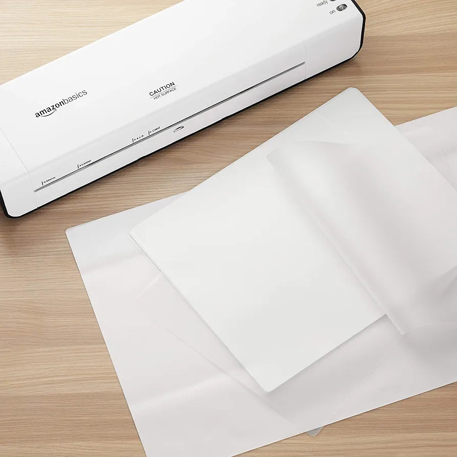 Amazon Basics 3 mil Laminating Sheets 200-Pack, 9″×11.5″ Clear