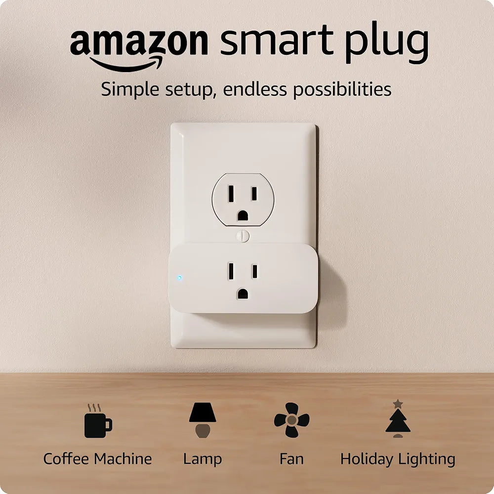 Amazon Smart Plug – Works with Alexa, Single Outlet, Voice-Controlled