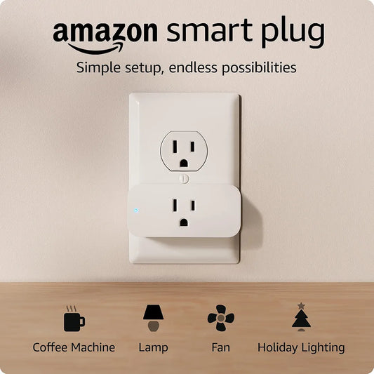 Amazon Smart Plug – Works with Alexa, Single Outlet, Voice-Controlled